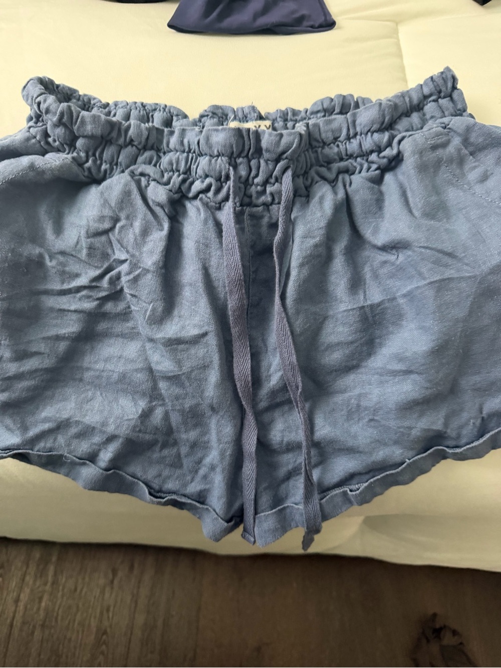 Roxy Women's Light Blue Drawstring Linen Shorts